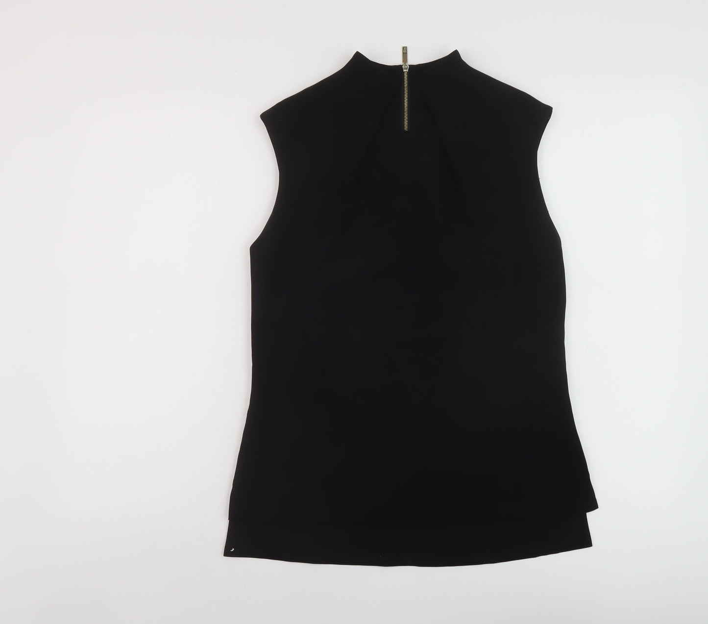 Ted Baker Womens Black Polyester Basic Blouse Size 10 Square Neck