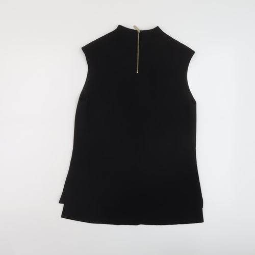 Ted Baker Womens Black Polyester Basic Blouse Size 10 Square Neck