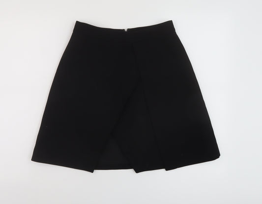 Whistles Womens Black Polyester A-Line Skirt Size 10 Zip