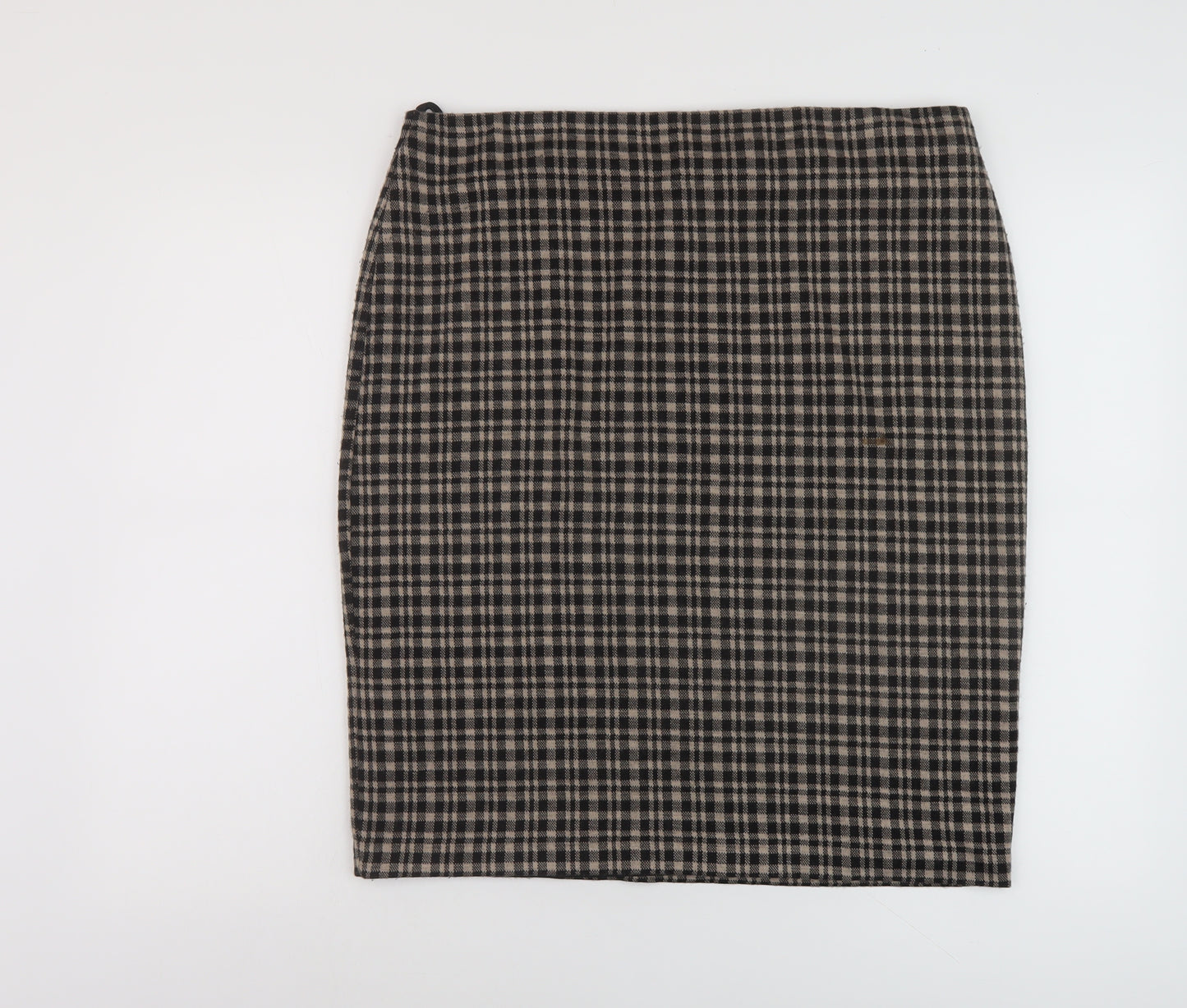 Debenhams Womens Brown Plaid Acrylic A-Line Skirt Size 16