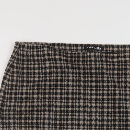 Debenhams Womens Brown Plaid Acrylic A-Line Skirt Size 16