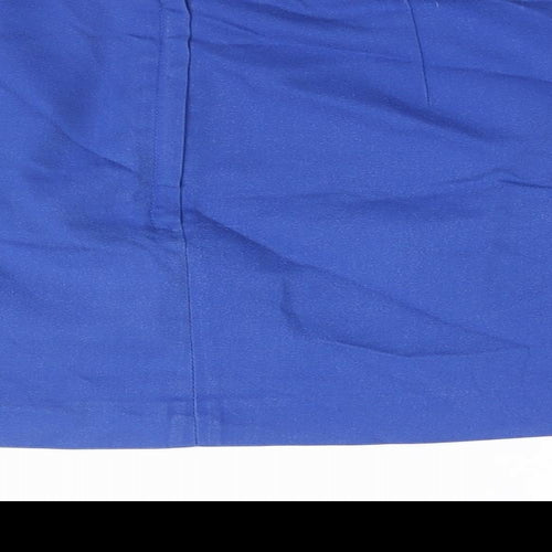 H&M Womens Blue Cotton Mini Skirt Size 8 Zip