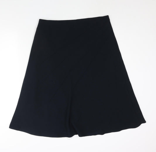 Marks and Spencer Womens Blue Polyester A-Line Skirt Size 16 - Elasticated Waist