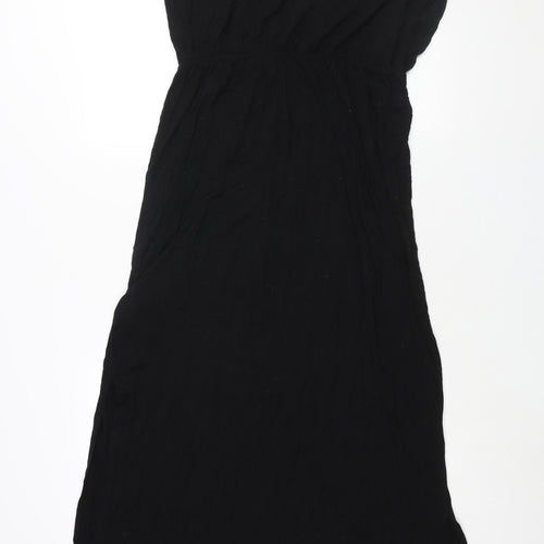 Divided by H&M Womens Black Viscose Maxi Size 18 V-Neck Pullover - Side Slits