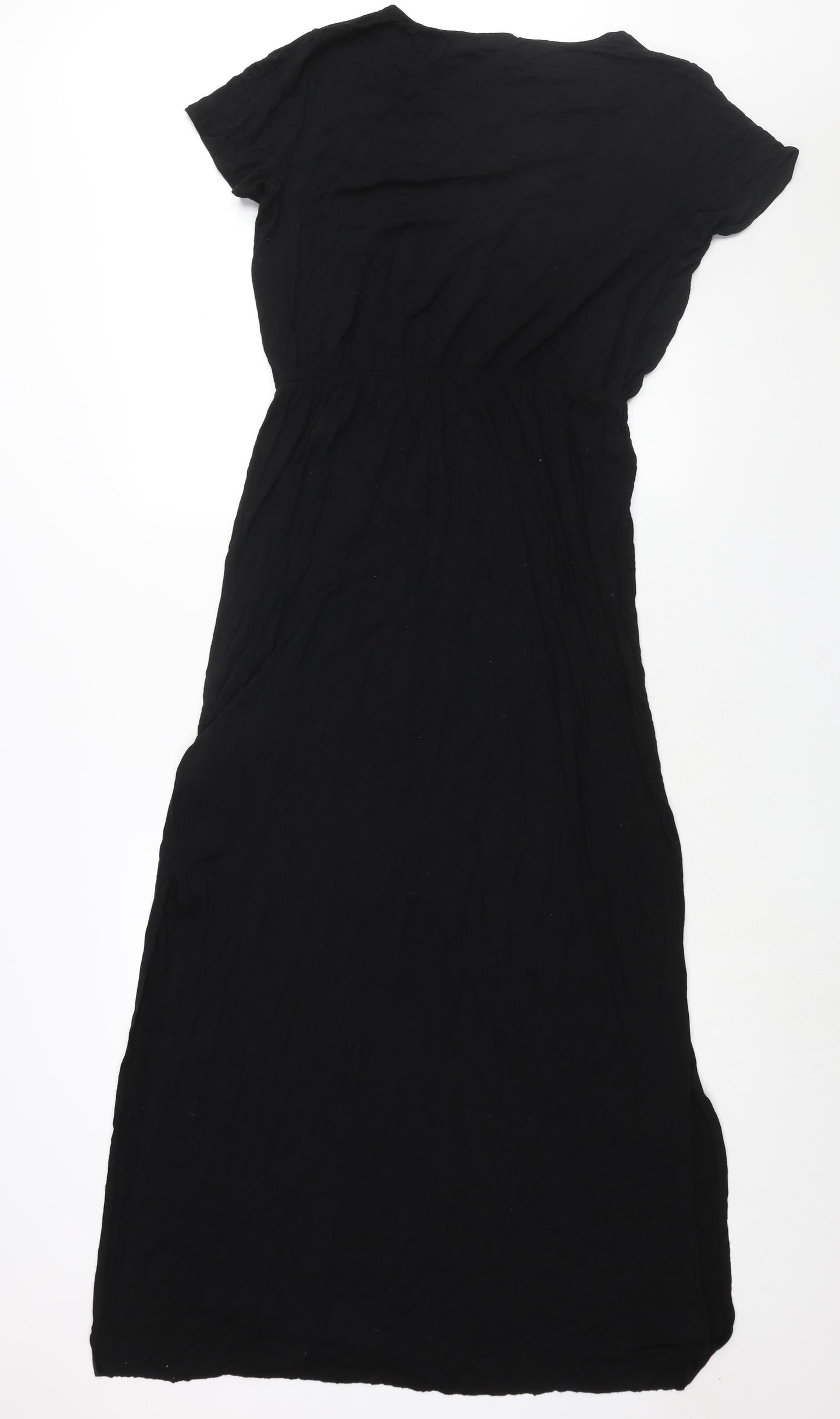 Divided by H&M Womens Black Viscose Maxi Size 18 V-Neck Pullover - Side Slits