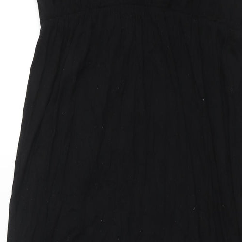 Divided by H&M Womens Black Viscose Maxi Size 18 V-Neck Pullover - Side Slits