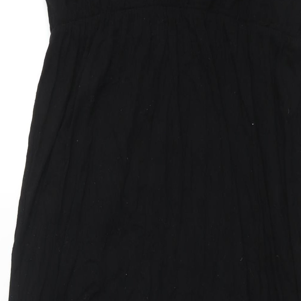 Divided by H&M Womens Black Viscose Maxi Size 18 V-Neck Pullover - Side Slits