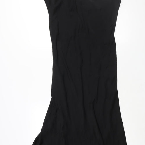 ASOS Womens Black Polyester Slip Dress Size 18 Cowl Neck Pullover