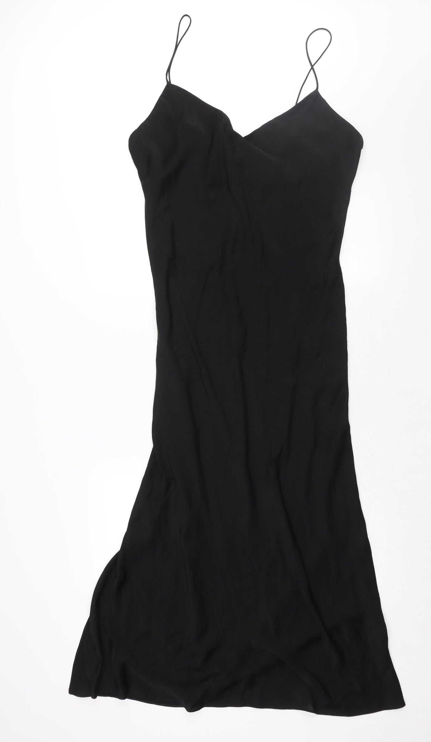 ASOS Womens Black Polyester Slip Dress Size 18 Cowl Neck Pullover