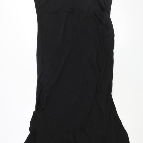 ASOS Womens Black Polyester Slip Dress Size 18 Cowl Neck Pullover