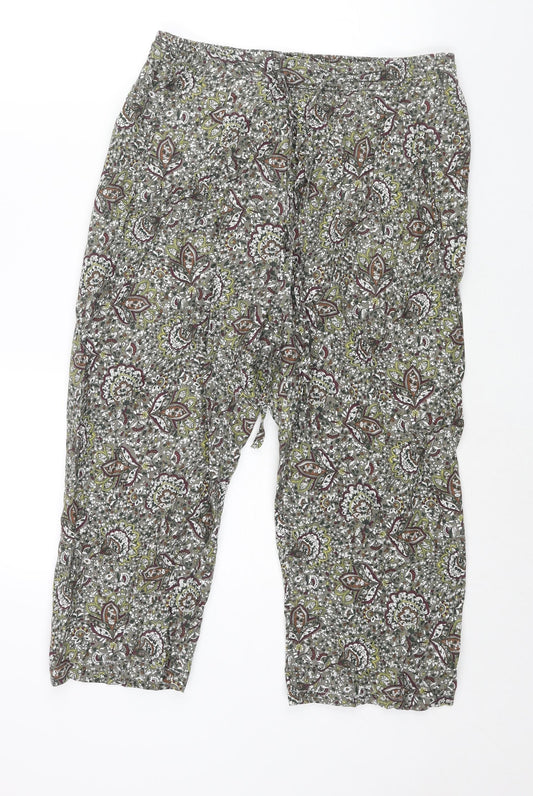 Zara Womens Multicoloured Geometric Polyester Harem Trousers Size M L21 in Regular Drawstring