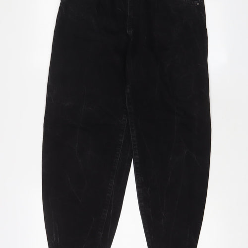 Denim & Co. Womens Black Cotton Tapered Jeans Size 8 L28 in Regular Zip