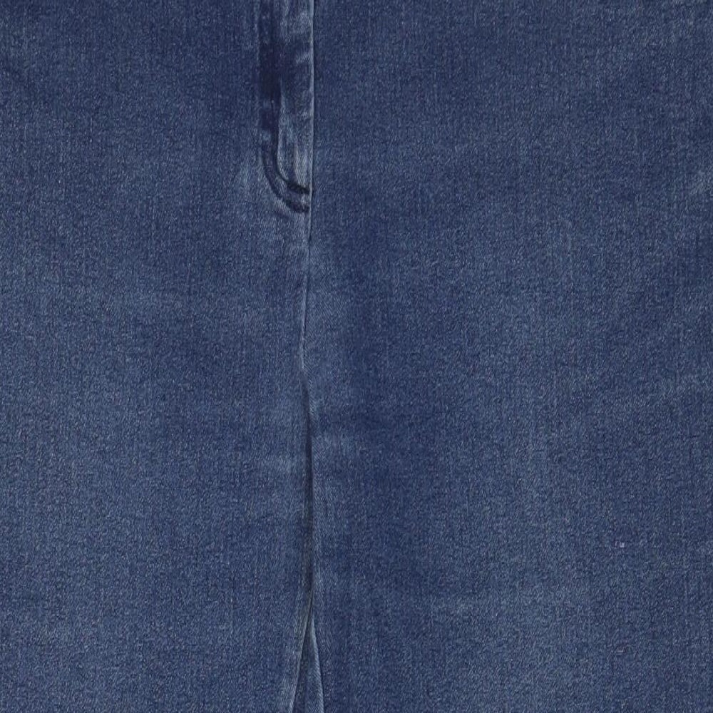 Country Rose Womens Blue Cotton Straight Jeans Size 16 L26 in Regular Zip