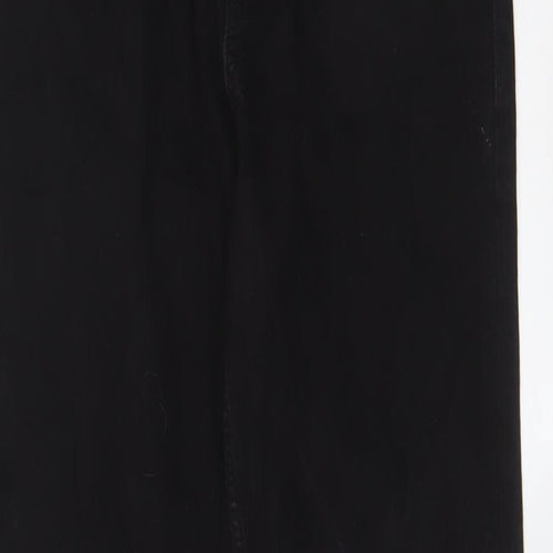 Marks and Spencer Womens Black Cotton Straight Jeans Size 12 L30 in Regular Zip