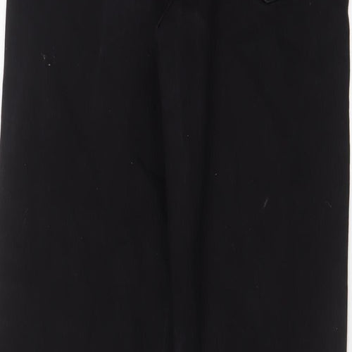 Marks and Spencer Womens Black Cotton Straight Jeans Size 12 L30 in Regular Zip