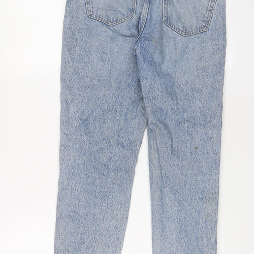 NEXT Womens Blue Cotton Mom Jeans Size 8 L27 in Regular Zip - Jewels