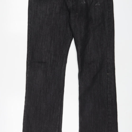 Denim & Co. Mens Black Cotton Bootcut Jeans Size 30 in L30 in Regular Zip