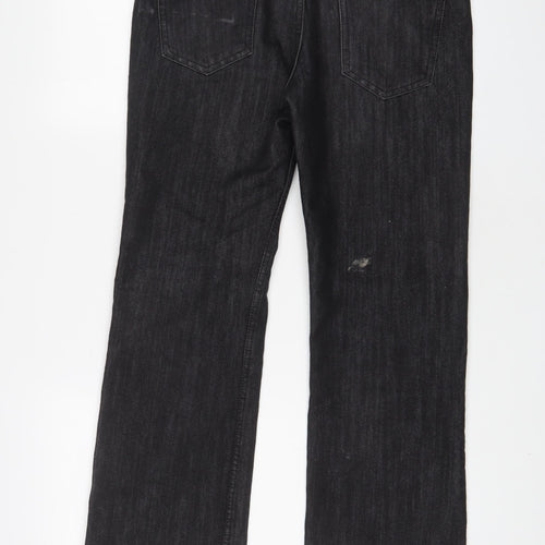 Denim & Co. Mens Black Cotton Bootcut Jeans Size 30 in L30 in Regular Zip