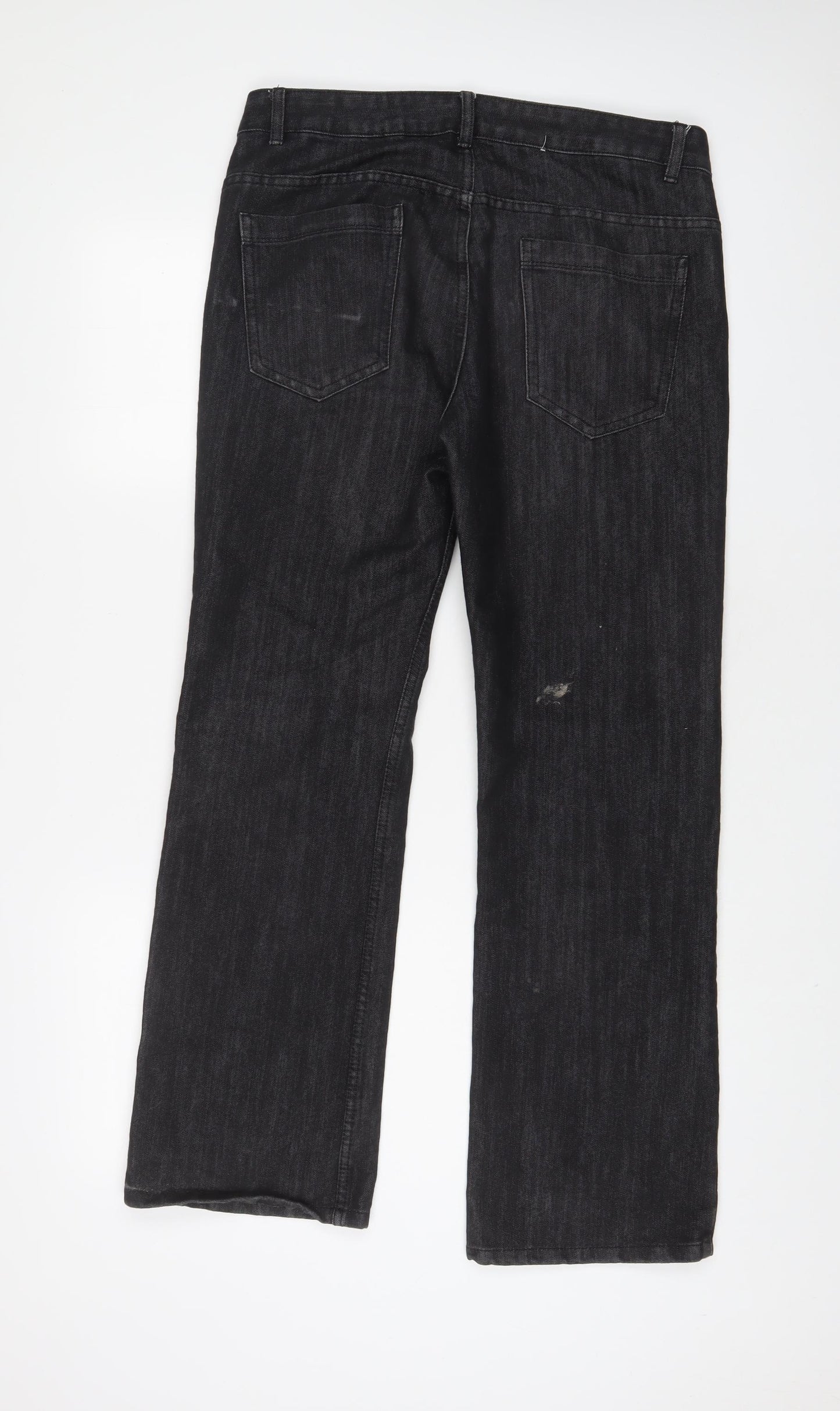 Denim & Co. Mens Black Cotton Bootcut Jeans Size 30 in L30 in Regular Zip