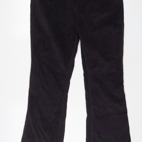 Cotton Traders Womens Purple Cotton Trousers Size 16 L29 in Regular Zip