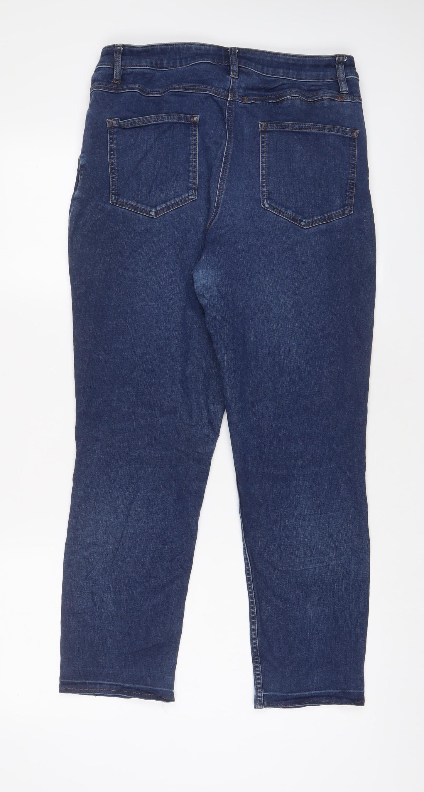 Rohan Womens Blue Cotton Straight Jeans Size 12 L27 in Regular Zip