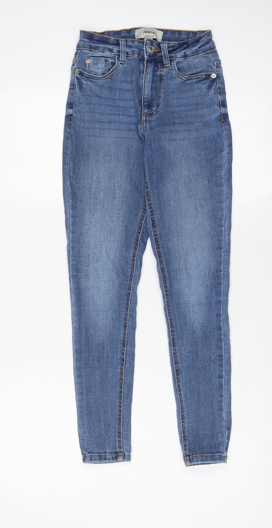 New Look Womens Blue Cotton Skinny Jeans Size 6 L26 in Regular Zip