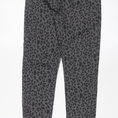 Marks and Spencer Womens Grey Animal Print Cotton Jegging Jeans Size 6 L26 in Regular