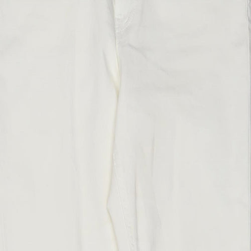 TU Womens White Cotton Skinny Jeans Size 12 L28 in Regular Zip