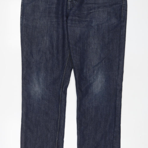 NEXT Mens Blue Cotton Straight Jeans Size 36 in L31 in Regular Zip