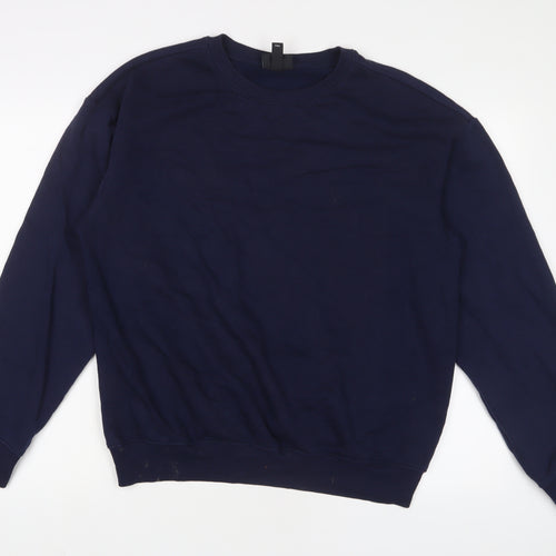 H&M Mens Blue Cotton Pullover Sweatshirt Size S