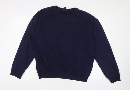 H&M Mens Blue Cotton Pullover Sweatshirt Size S