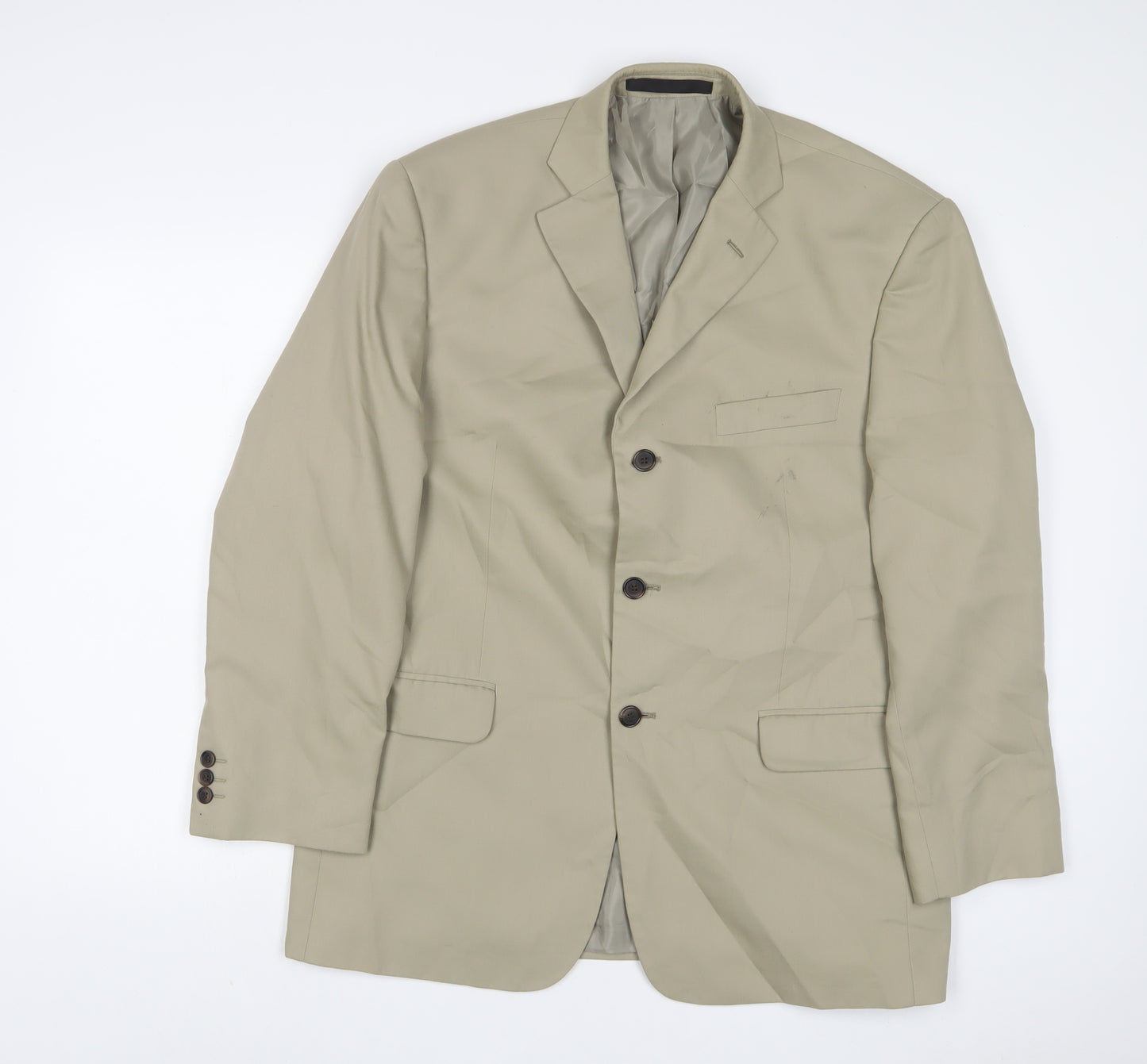 Marks and Spencer Mens Beige Polyester Jacket Suit Jacket Size 42 Regular