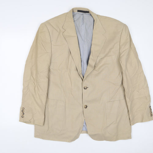 Marks and Spencer Mens Beige Linen Jacket Suit Jacket Size 44 Regular