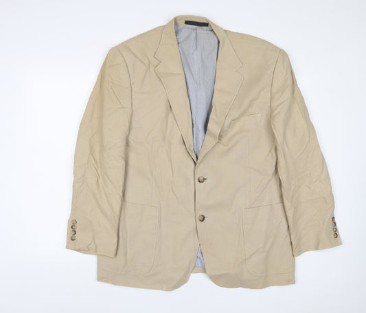 Marks and Spencer Mens Beige Linen Jacket Suit Jacket Size 44 Regular