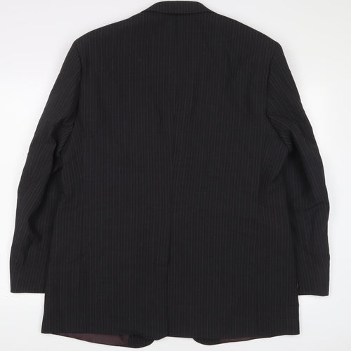 Marks and Spencer Mens Grey Striped Wool Jacket Suit Jacket Size 44 Regular