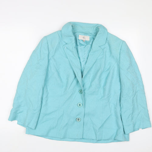 Cc Womens Blue Jacket Size 18 Button