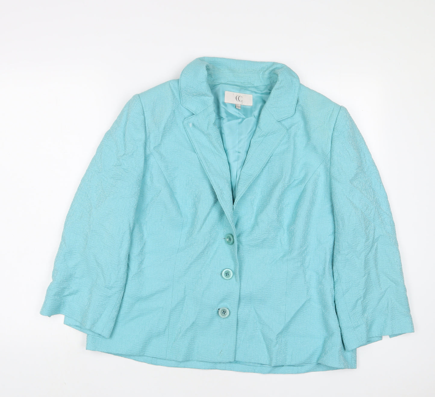 Cc Womens Blue Jacket Size 18 Button