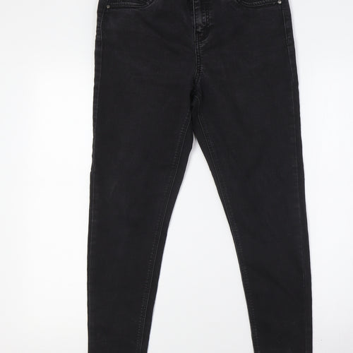 George Womens Black Cotton Skinny Jeans Size 12 L26 in Regular Button