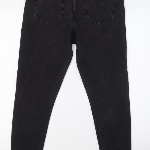 George Womens Black Cotton Skinny Jeans Size 12 L26 in Regular Button