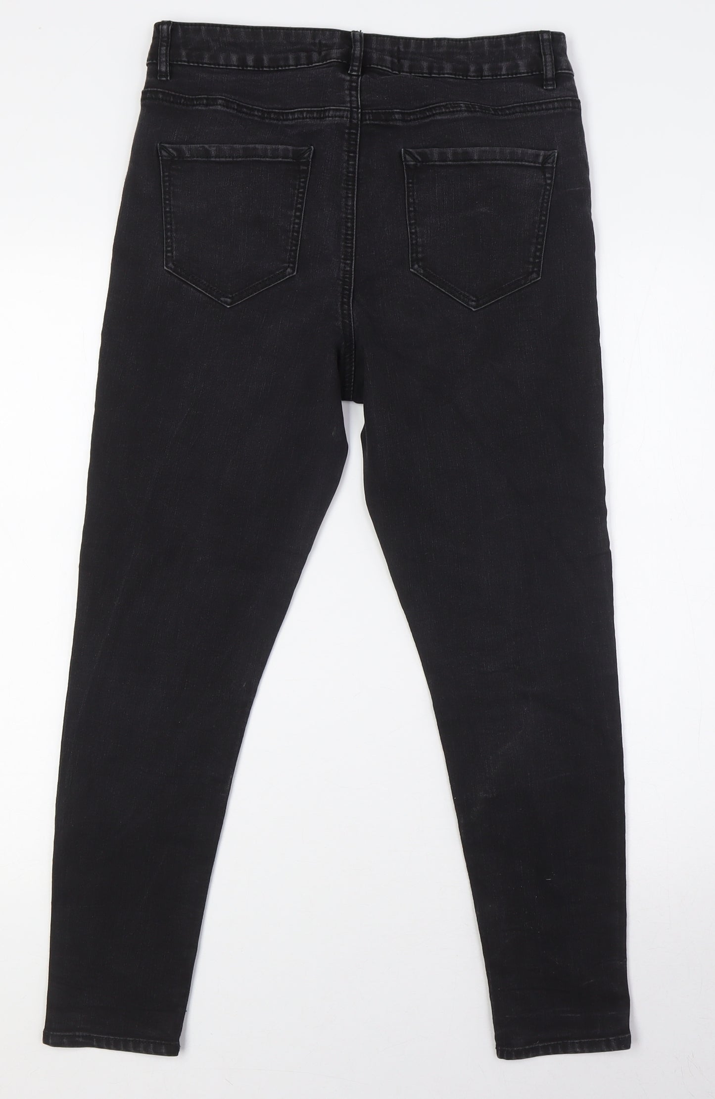 George Womens Black Cotton Skinny Jeans Size 12 L26 in Regular Button