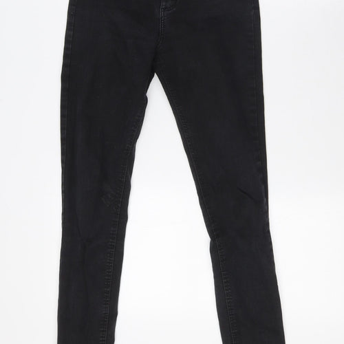 Zara Womens Black Cotton Skinny Jeans Size 8 L28 in Regular Button