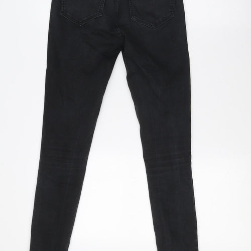 Zara Womens Black Cotton Skinny Jeans Size 8 L28 in Regular Button