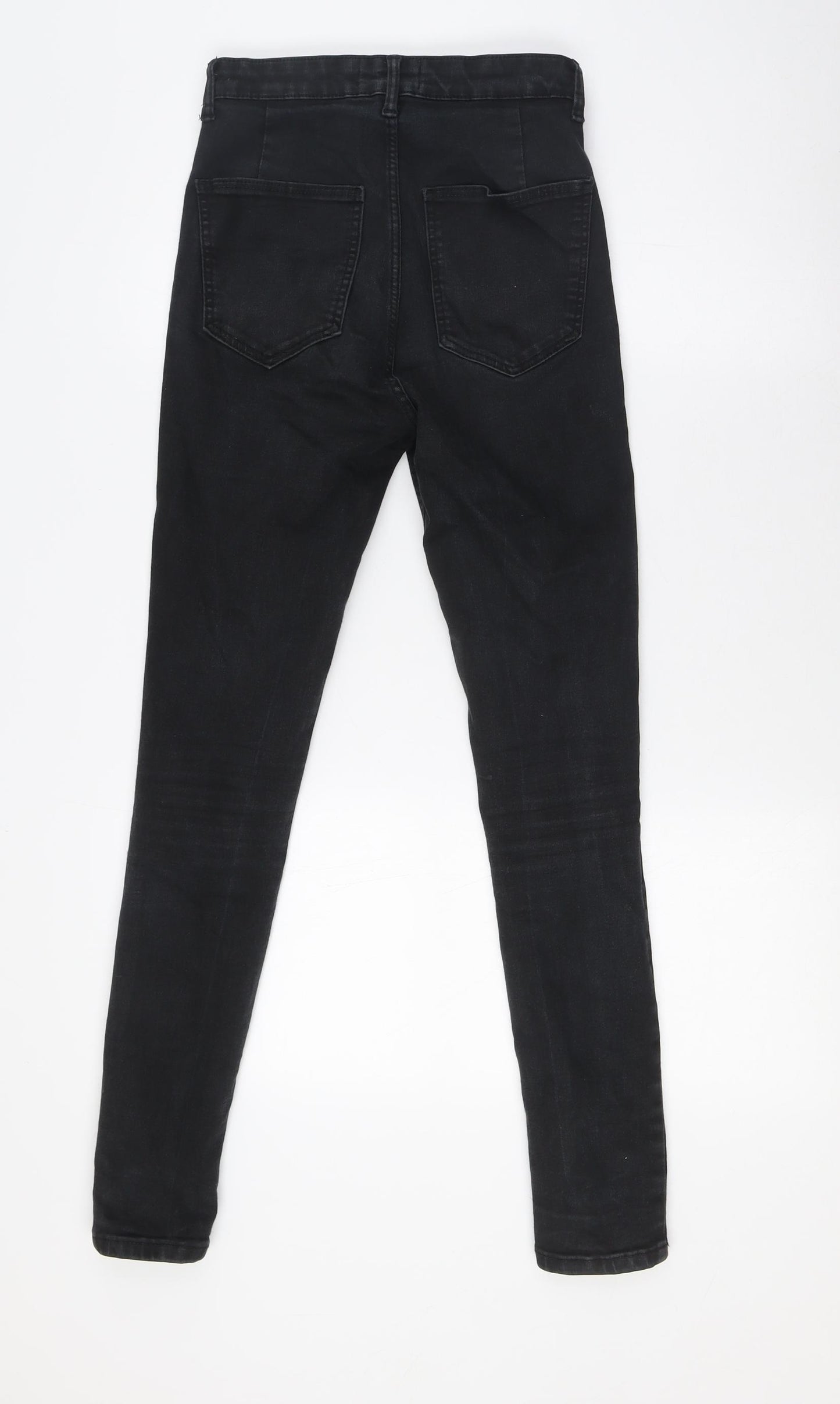 Zara Womens Black Cotton Skinny Jeans Size 8 L28 in Regular Button