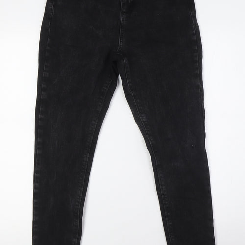 George Womens Black Cotton Mom Jeans Size 14 L28 in Regular Button