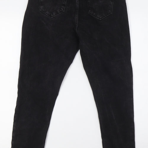 George Womens Black Cotton Mom Jeans Size 14 L28 in Regular Button