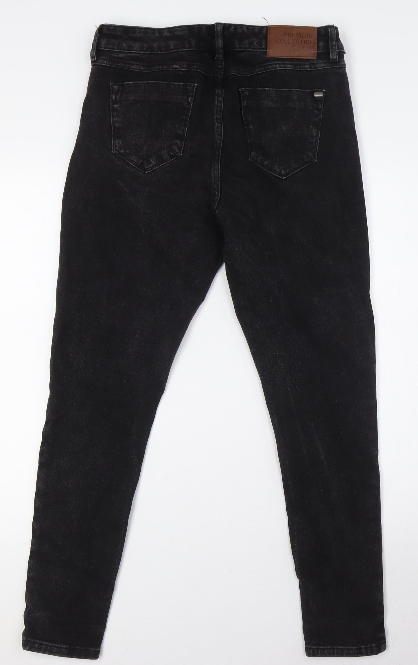 George Womens Black Cotton Mom Jeans Size 14 L28 in Regular Button