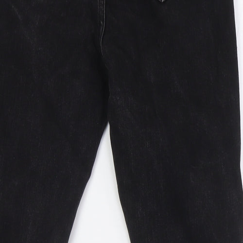 George Womens Black Cotton Mom Jeans Size 14 L28 in Regular Button