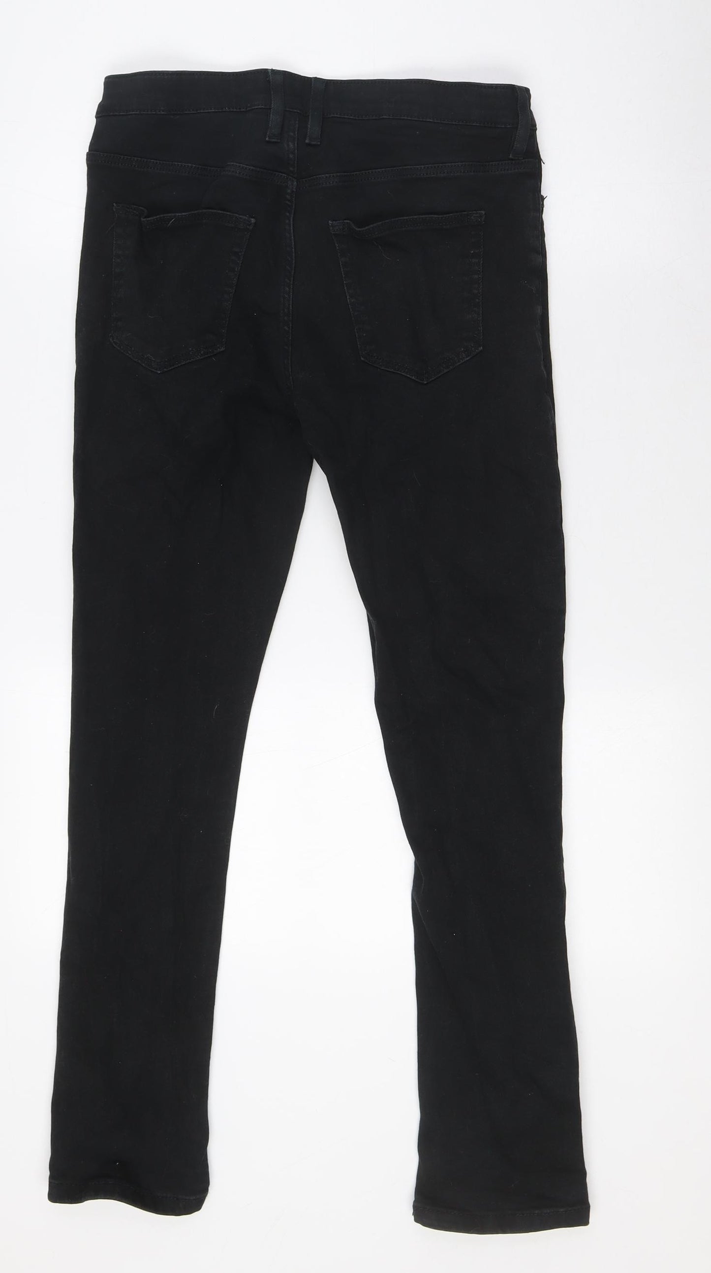 River Island Mens Black Cotton Skinny Jeans Size 30 in L29 in Regular Button