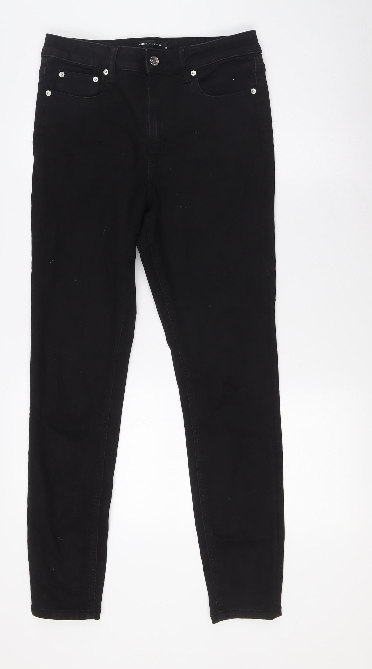 ASOS Mens Black Cotton Skinny Jeans Size 30 in L29 in Regular Button