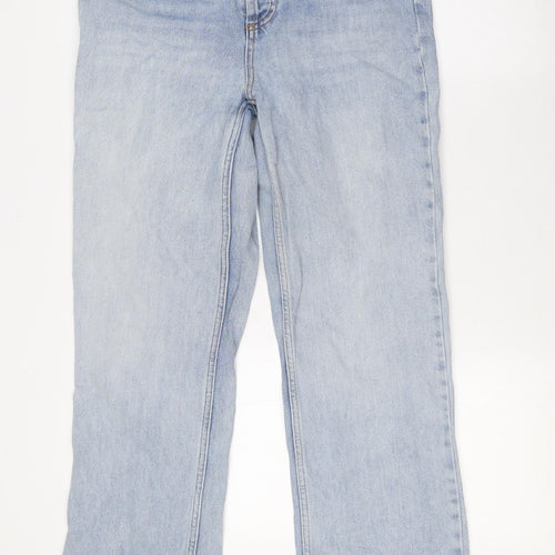 Topshop Mens Blue Cotton Straight Jeans Size 30 in L32 in Regular Button